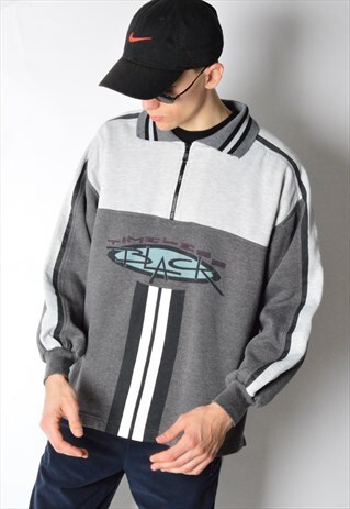 VINTAGE 90S GREY 1/3 ZIPPER SWEATSHIRT