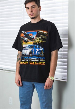 VINTAGE NASCAR T-SHIRT LOGO 90S XL 10.9