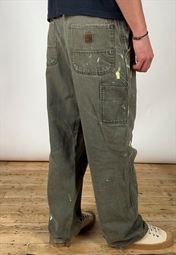 Vintage Carhartt Carpenter Pants Men's Khaki Green