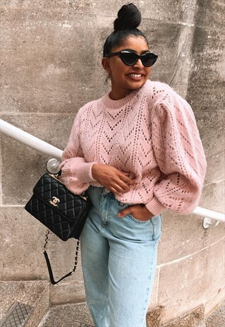PAISLEIGH POINTELLE JUMPER - PINK