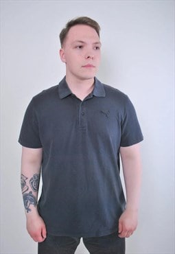 Vintage black minimalist Puma sport polo shirt 