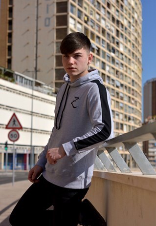HOODIE - GREY/BLACK