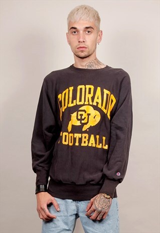 VINTAGE 90'S CHAMPION COLORADO FOOTBALL NAVY BLUE SWEATER