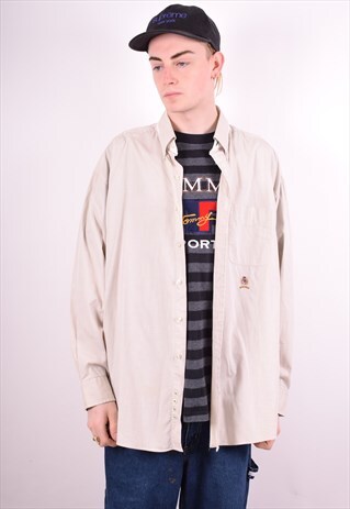TOMMY HILFIGER MENS VINTAGE SHIRT XXXL BEIGE 90'S
