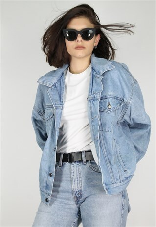 VINTAGE 90S WRANGLER DENIM JACKET LIGHT BLUE