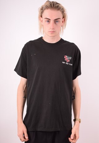 CHAMPION MENS VINTAGE T-SHIRT TOP MEDIUM BLACK 90S