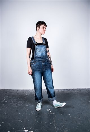 VINTAGE BLUE DENIM DUNGAREES