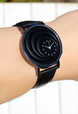 Swirl Watch with Leather Strap