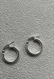 STERLING SILVER ROUND TUBE HOOP EARRINGS FOR MEN