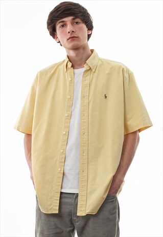 VINTAGE POLO RALPH LAUREN 90S YELLOW SHORT SLEEVE
