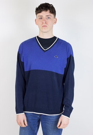 VINTAGE 90S KAPPA V-NECK KNIT JUMPER