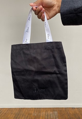 VINTAGE 90S UPCYCLED BLACK/WHITE DIOR DUST BAG PURSE