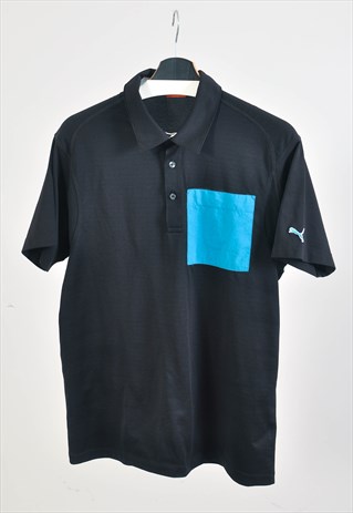 VINTAGE 00S PUMA REWORKED POLO SHIRT IN BLACK