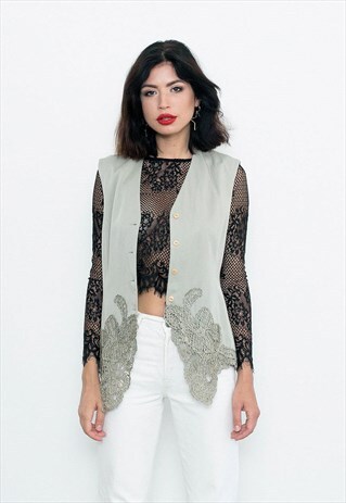 OLIVE CROCHET VEST