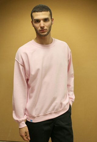 LIGHT PINK HEAVYWEIGHT SWEATSHIRT WITH LABEL DETAILS