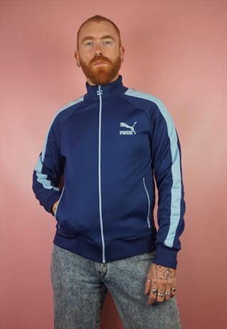 VINTAGE 1990S BLUE PUMA TRACK JACKET