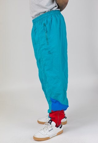 VINTAGE TURQUOISE SHELL TRACKSUIT BOTTOMS