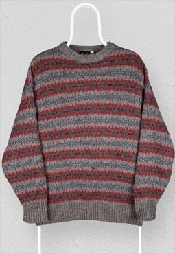 Eskimo Knitwear Patterned Knit Jumper Mens Medium 40