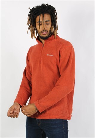 VINTAGE COLUMBIA 1/4 ZIP SWEATSHIRT ORANGE