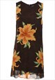 Vintage Floral Print Dress - L