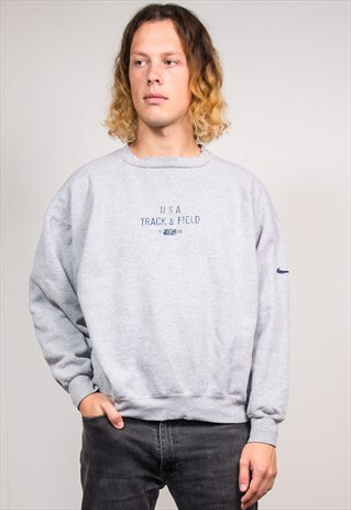90'S NIKE GREY ATHLETIC USA SWEATSHIRT JUMPER