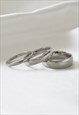 TRILOGY. 3 X SILVER STACKING BAND RING SET