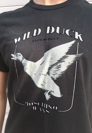 MENS MOSCHINO TSHIRT DARK GREY SHORT SLEEVE SHIRT