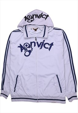 Vintage 90's Konvict Hoodie Sportswear Full Zip Up White