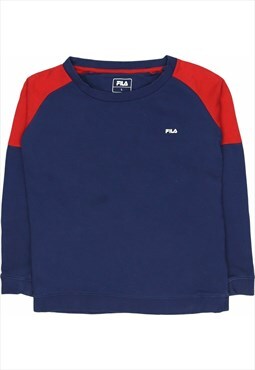 Vintage 90's Fila Sweatshirt Spellout Blue,