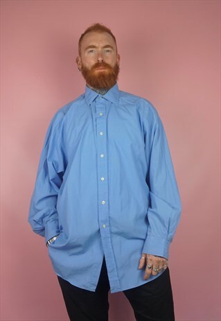VINTAGE 1990S OVERSIZED BLUE RALPH LAUREN SHIRT
