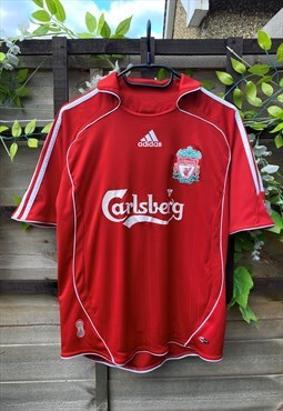 Retro Adidas Liverpool 2007-08 red football shirt XS