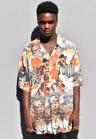 RARE VINTAGE 90S MOSCHINO JEANS ITALIAN SHORT SLEEVE SHIRT