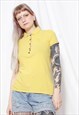 90S SPORTS Y2K GRUNGE BURBERRY BRIT YELLOW PIQUE POLO SHIRT