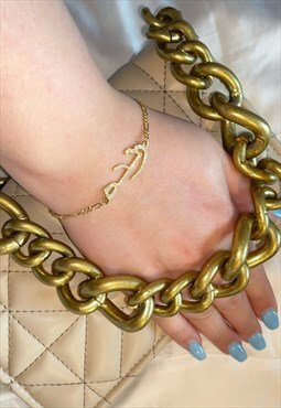 Figaro Chain Cubic Zirconia Arabic Name bracelet