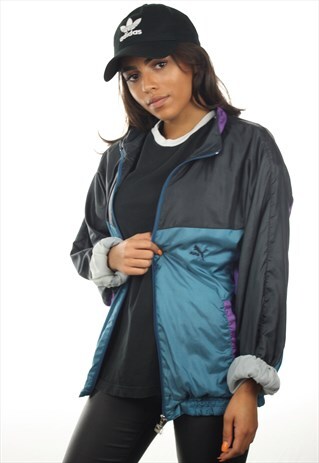 VINTAGE 80S PUMA COLOUR BLOCK SHELL WINDBREAKER JACKET
