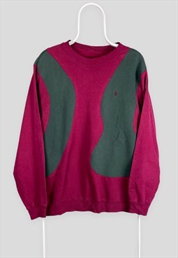 Vintage Reworked Polo Ralph Lauren Sweatshirt Red Green M