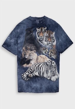 Blue marbled felidae t-shirt
