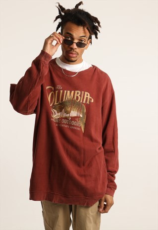 VINTAGE COLUMBIA PRINT SPELLOUT SWEATSHIRT