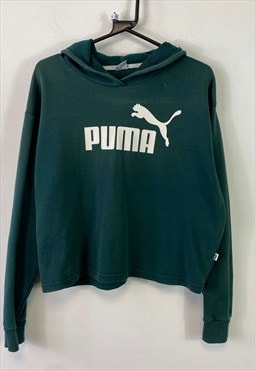 Navy Puma Hoodie Pullover Womens XL Cropped
