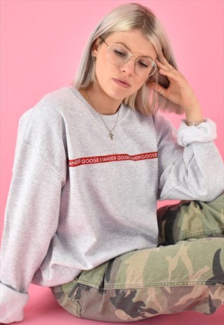 G&G UNISEX ASH WRITING RIBBON SWEAT