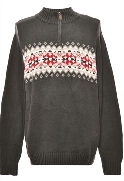 Vintage Beyond Retro Grey & Red Chaps Jumper - L