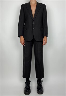 Dior Vintage Suit 90s Christian Pinstripe Blazer Set Co Ord 
