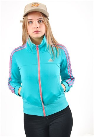 VINTAGE ADIDAS TRACK JACKET IN TURQUOISE