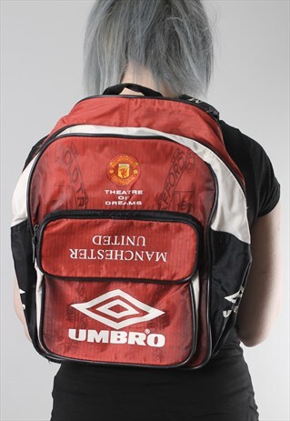 VINTAGE UMBRO MANCHESTER UNITED BACK PACK RUCKSACK BAG
