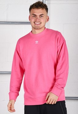 Vintage Adidas Sweatshirt Pink Pullover Lounge Jumper Large