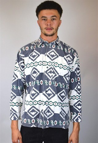 VINTAGE 90'S PATTERNED FLANNEL SHIRT