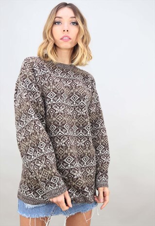 VINTAGE OVERSIZED PATTERNED JUMPER