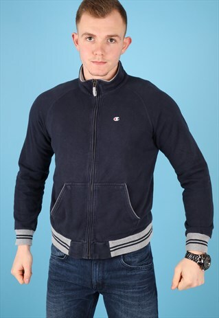 VINTAGE CHAMPION TRACK JACKET IN BLACK NJ485