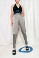 VINTAGE DKNY TROUSERS Y2K SILVER DONNA KARAN TAPERED PANTS
