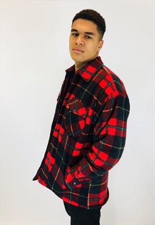 VINTAGE FLANNEL FLEECE JACKET SHEARLING INSIDES